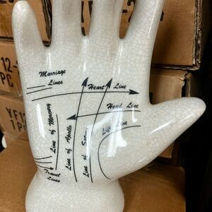 Ceramic Palmistry Hand Sculpture - White